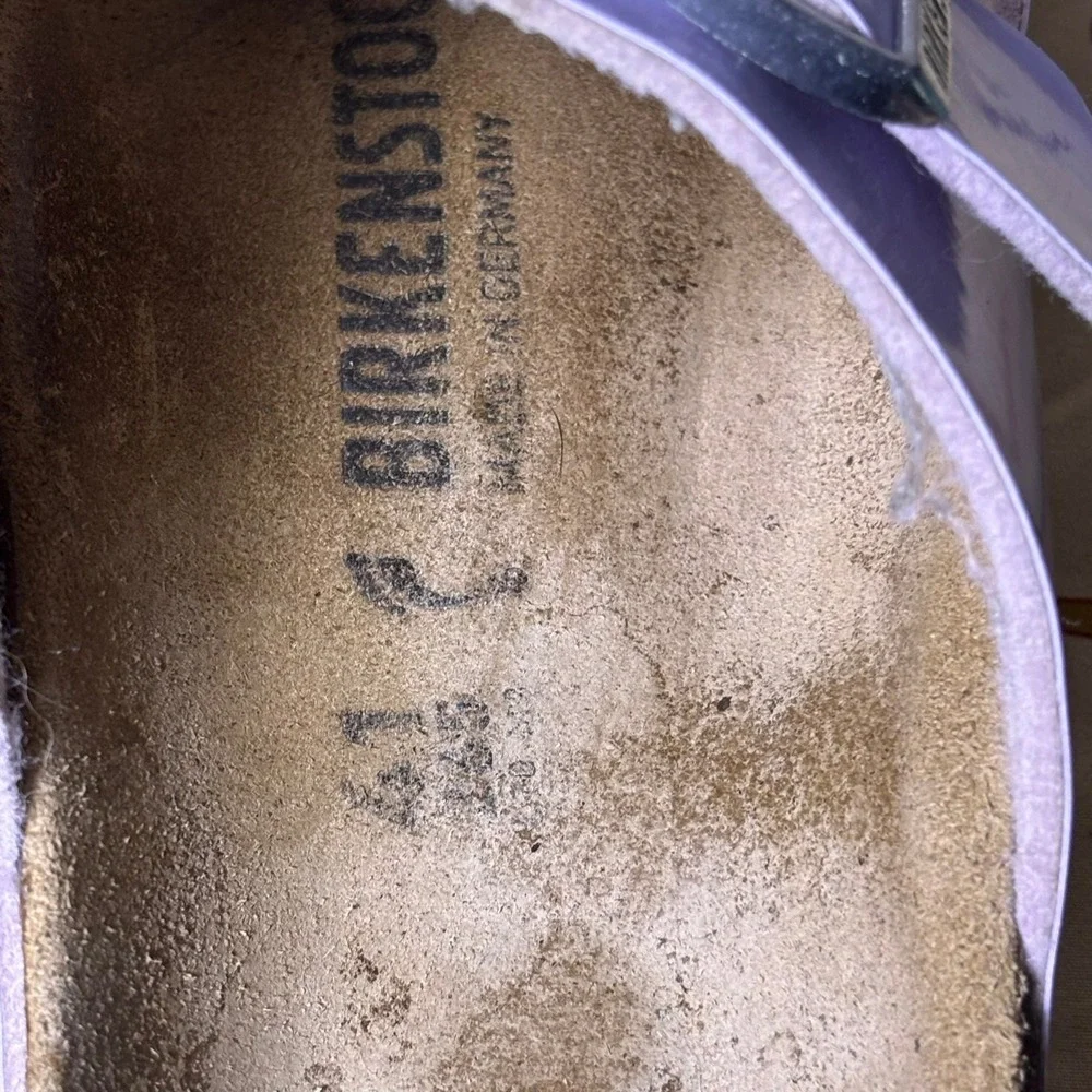 Birkenstock Arizona Lavender Purple Patent Birko-Flor Sandals Womens Walking 41